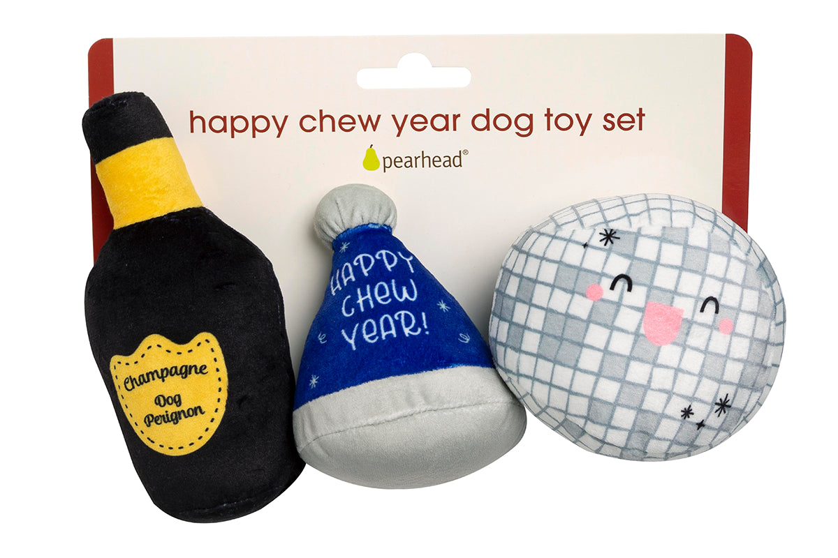 Pearhead Happy Chew Year Dog Toy 3pk