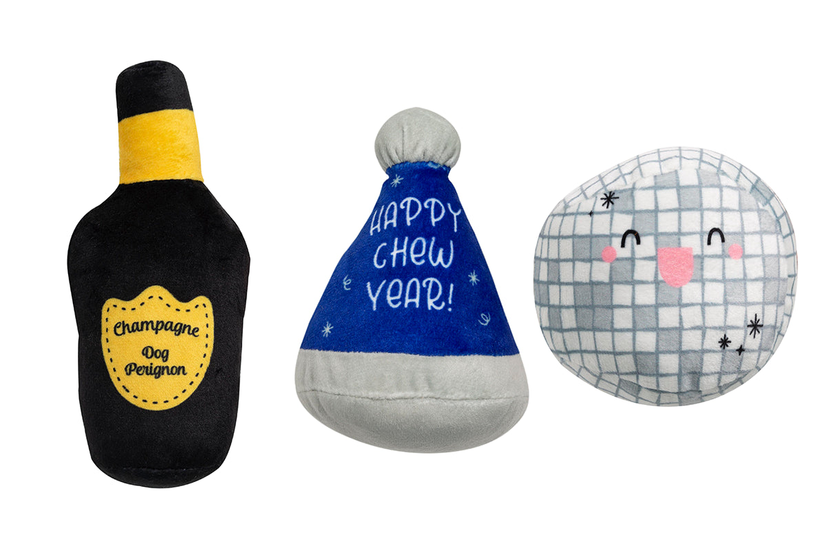 Pearhead Happy Chew Year Dog Toy 3pk