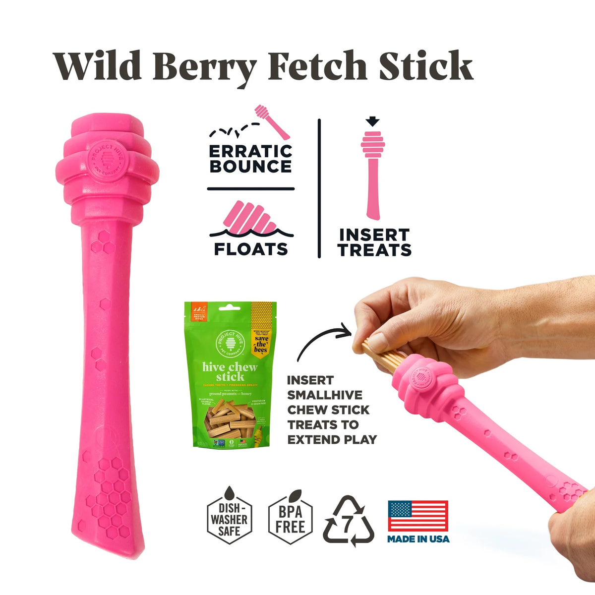 Project Hive Wild Berry Scent Hive Fetch Stick Pink