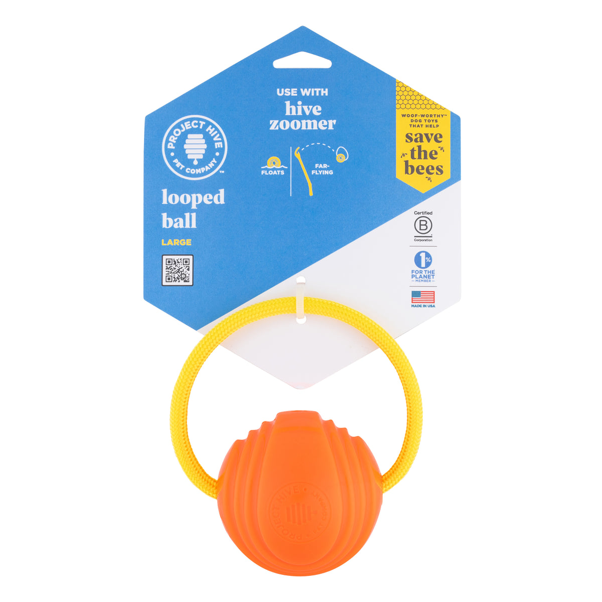 Project Hive Large Looped Ball Dog Fetch Toy 3 inch Large