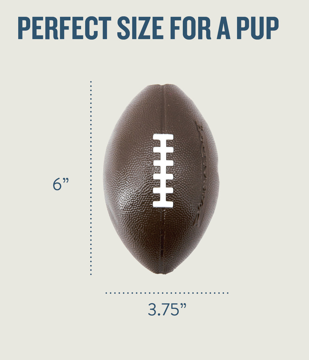 Planet Dog Orbee-Tuff Football Treat-Dispensing Dog Chew Toy Brown