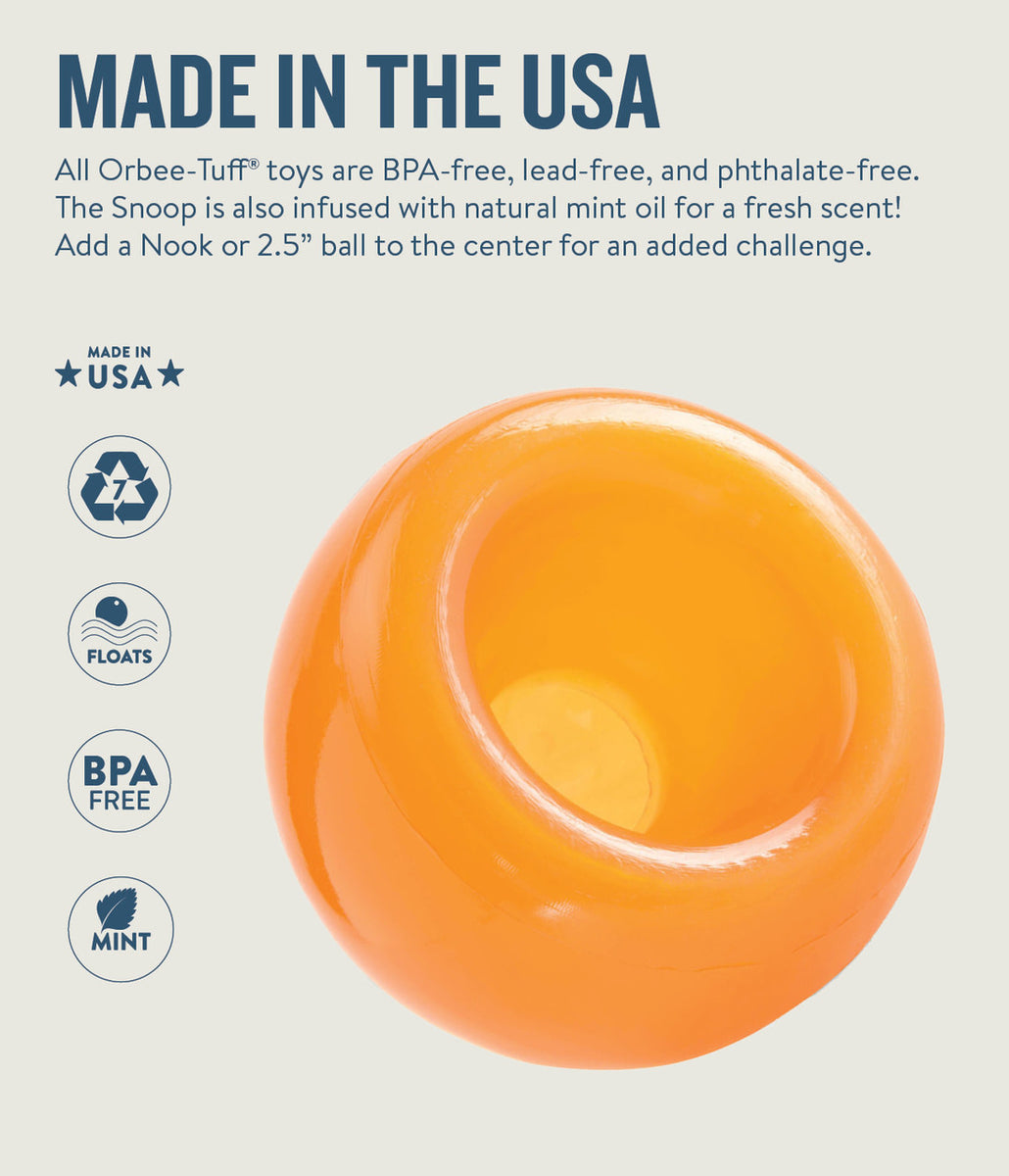 Planet Dog Orbee-Tuff Snoop Interactive Treat-Dispensing Dog Toy Orange