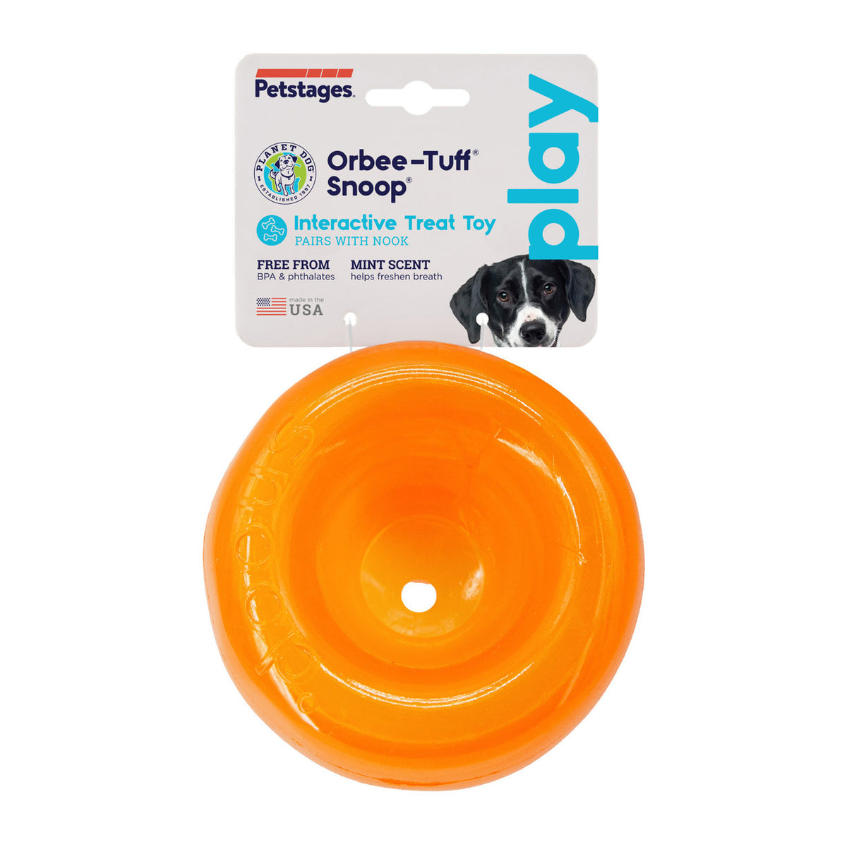 Planet Dog Orbee-Tuff Snoop Interactive Treat-Dispensing Dog Toy Orange