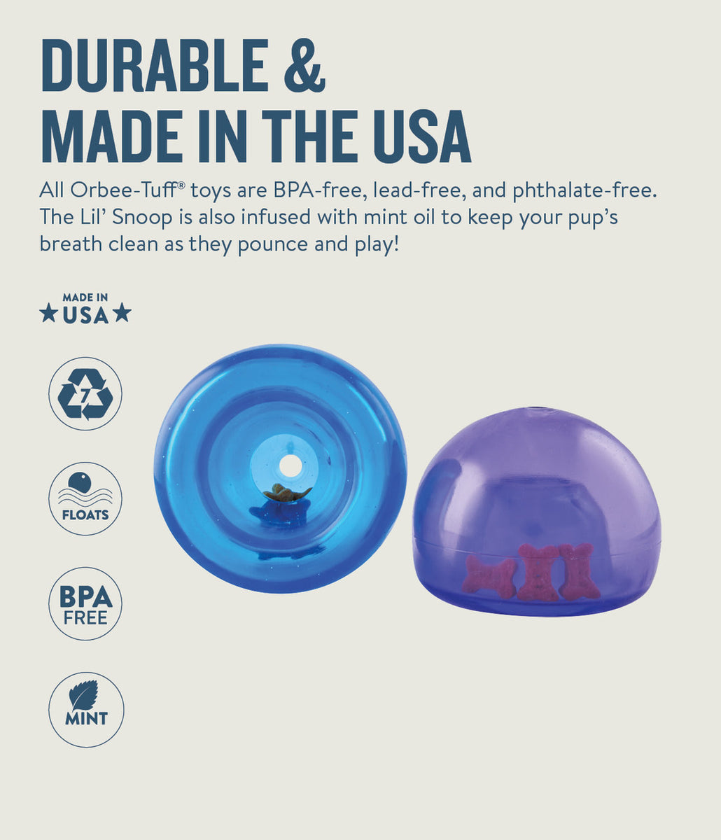 Planet Dog Orbee-Tuff Lil Snoop Interactive Treat-Dispensing Dog Toy Royal