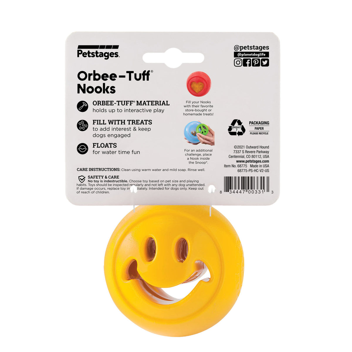 Planet Dog Orbee-Tuff Nooks Happiness Yellow