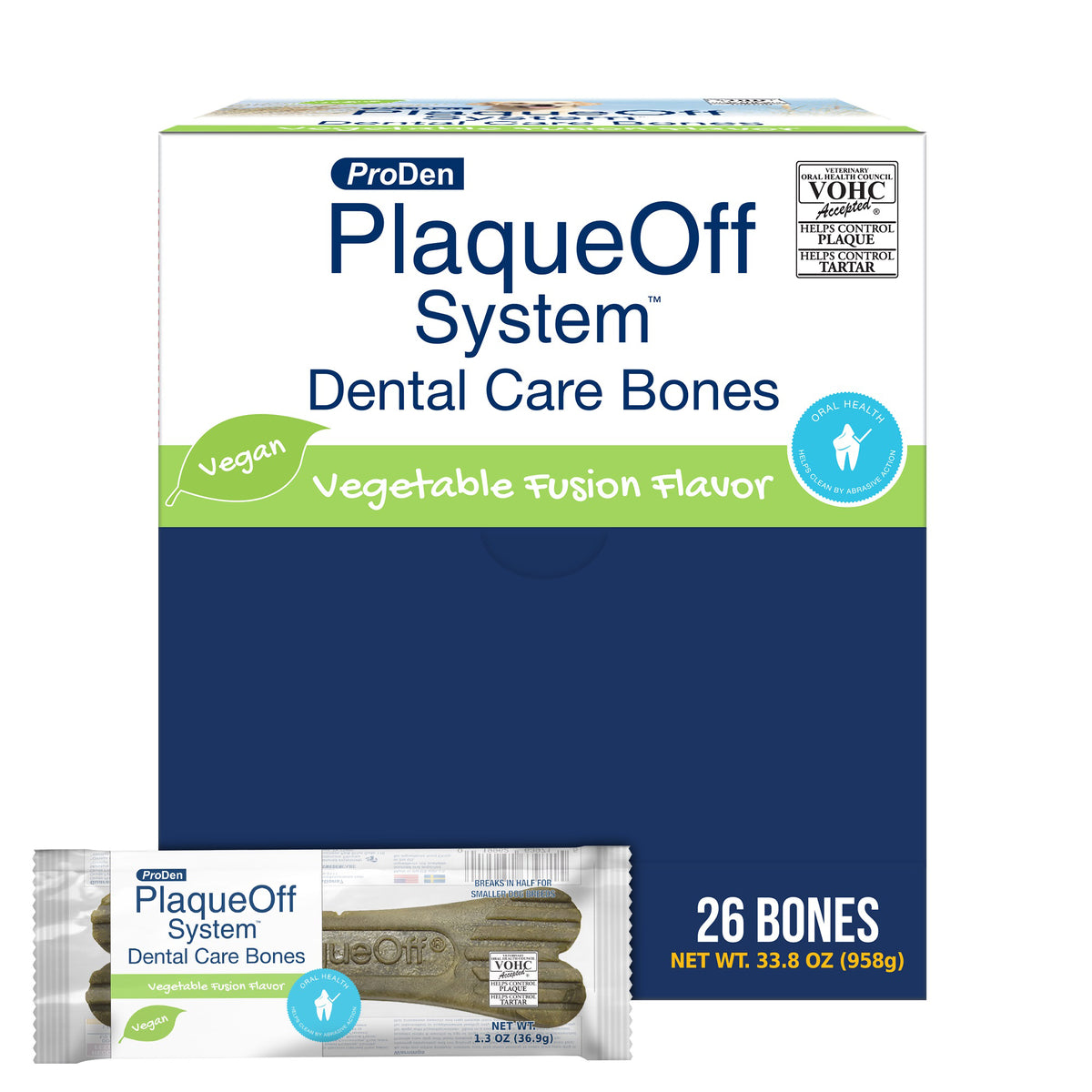 PlaqueOff Dental Bones Vegetable-Singles (Case of 26)