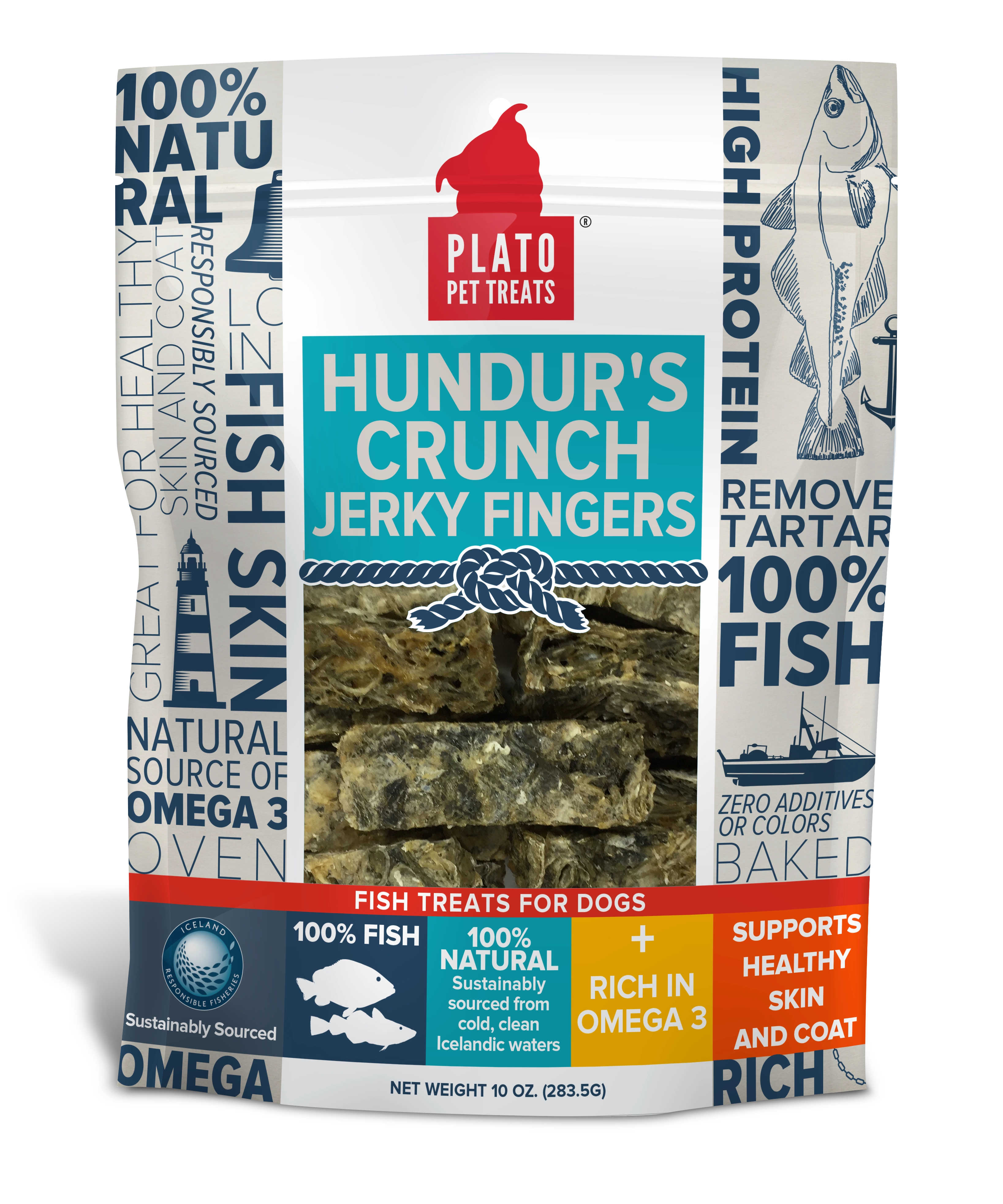 Plato Hundur's Crunch Jerky Fingers 10oz