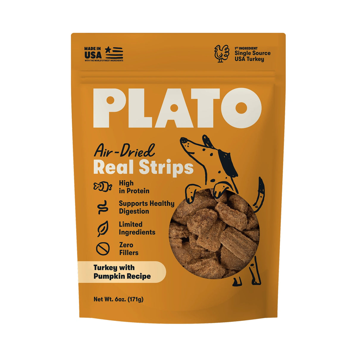 Plato Original Real Strips Turkey & Pumpkin 6oz
