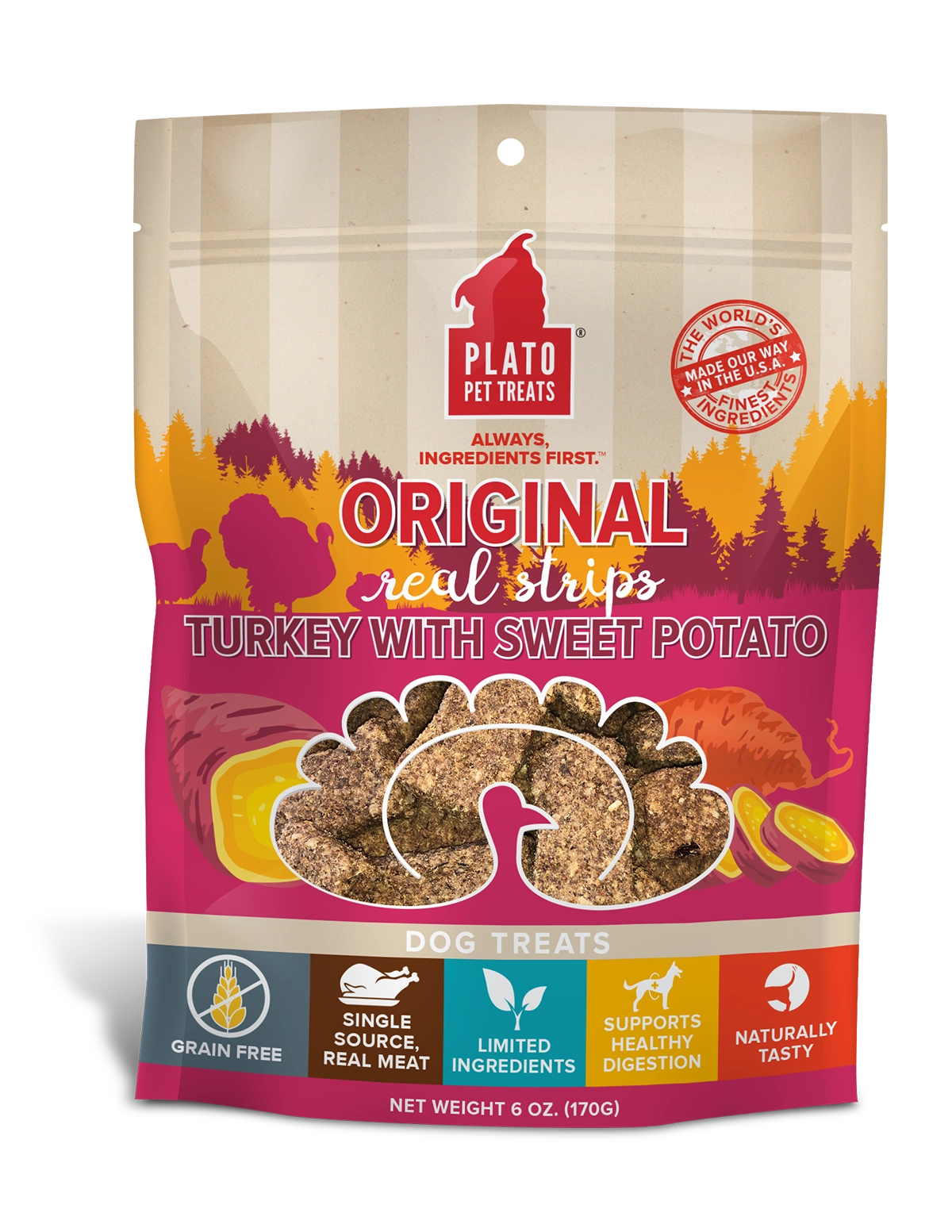 Plato Original Real Strips Turkey & Sweet Potato 6oz
