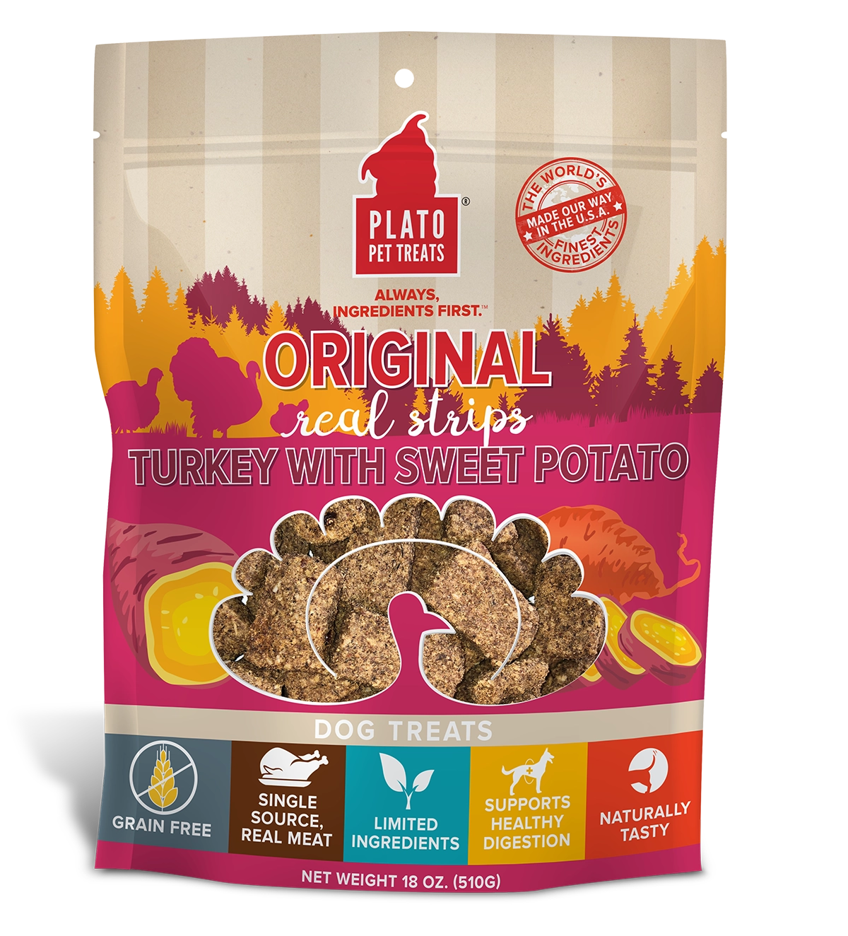 Plato Original Real Strips Turkey & Sweet Potato 18oz