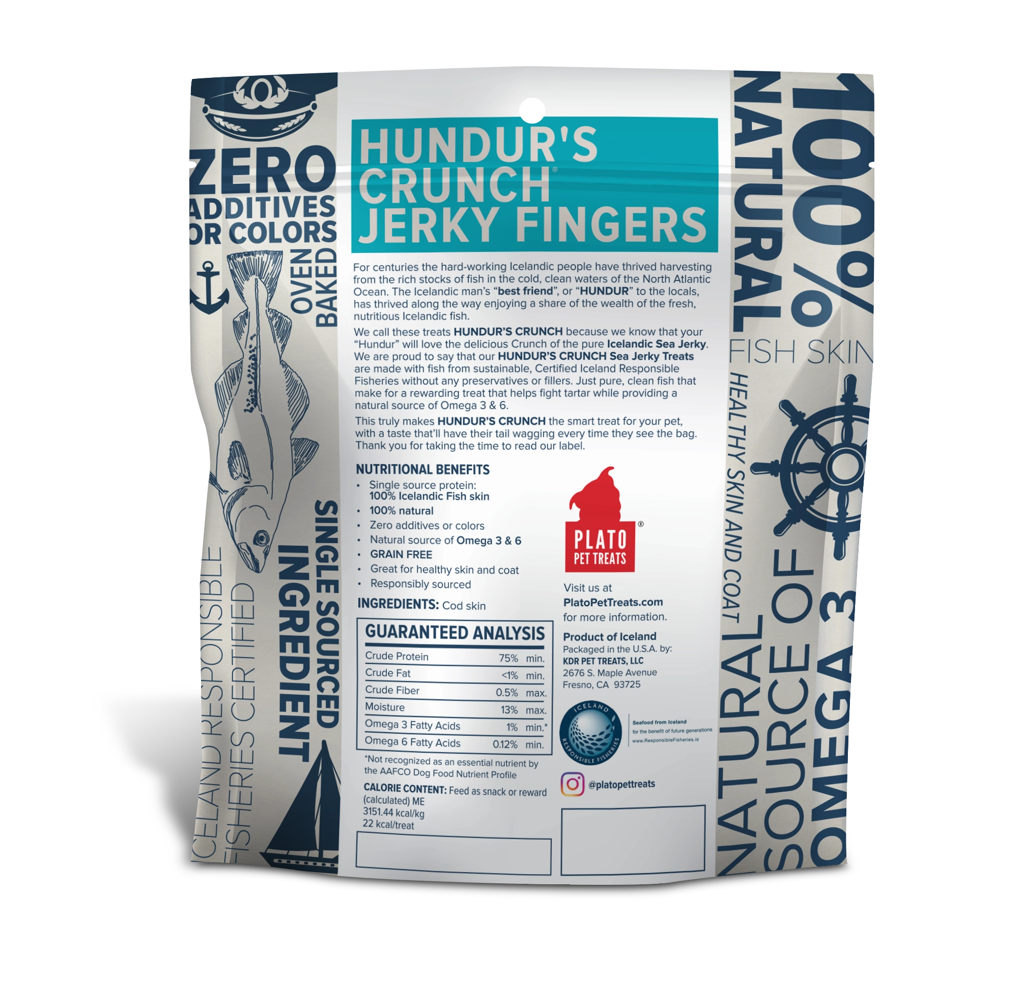 Plato Hundur's Crunch Jerky Fingers 3.5oz