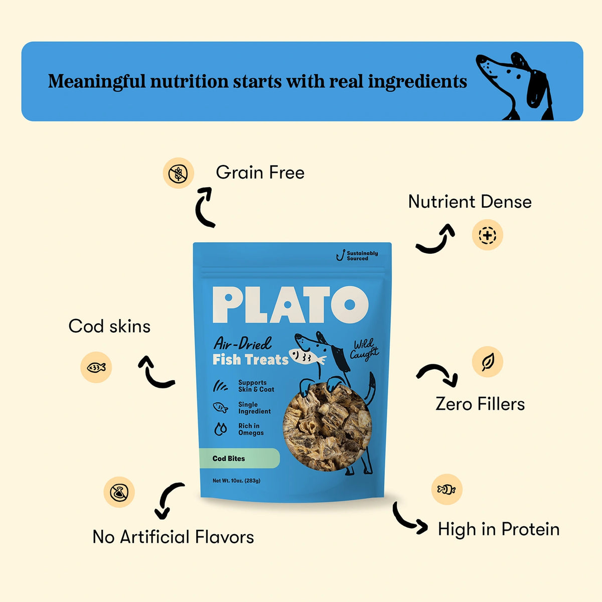 Plato Air-Dried Cod Bites 3.5oz
