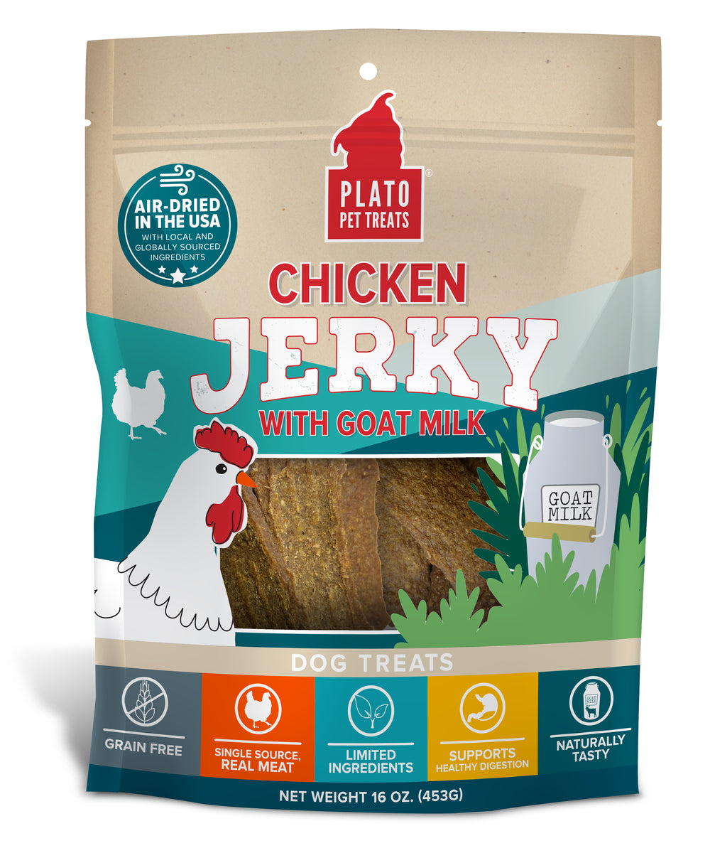 Plato Pet Treats Chicken Jerky with Goat's Milk 16oz