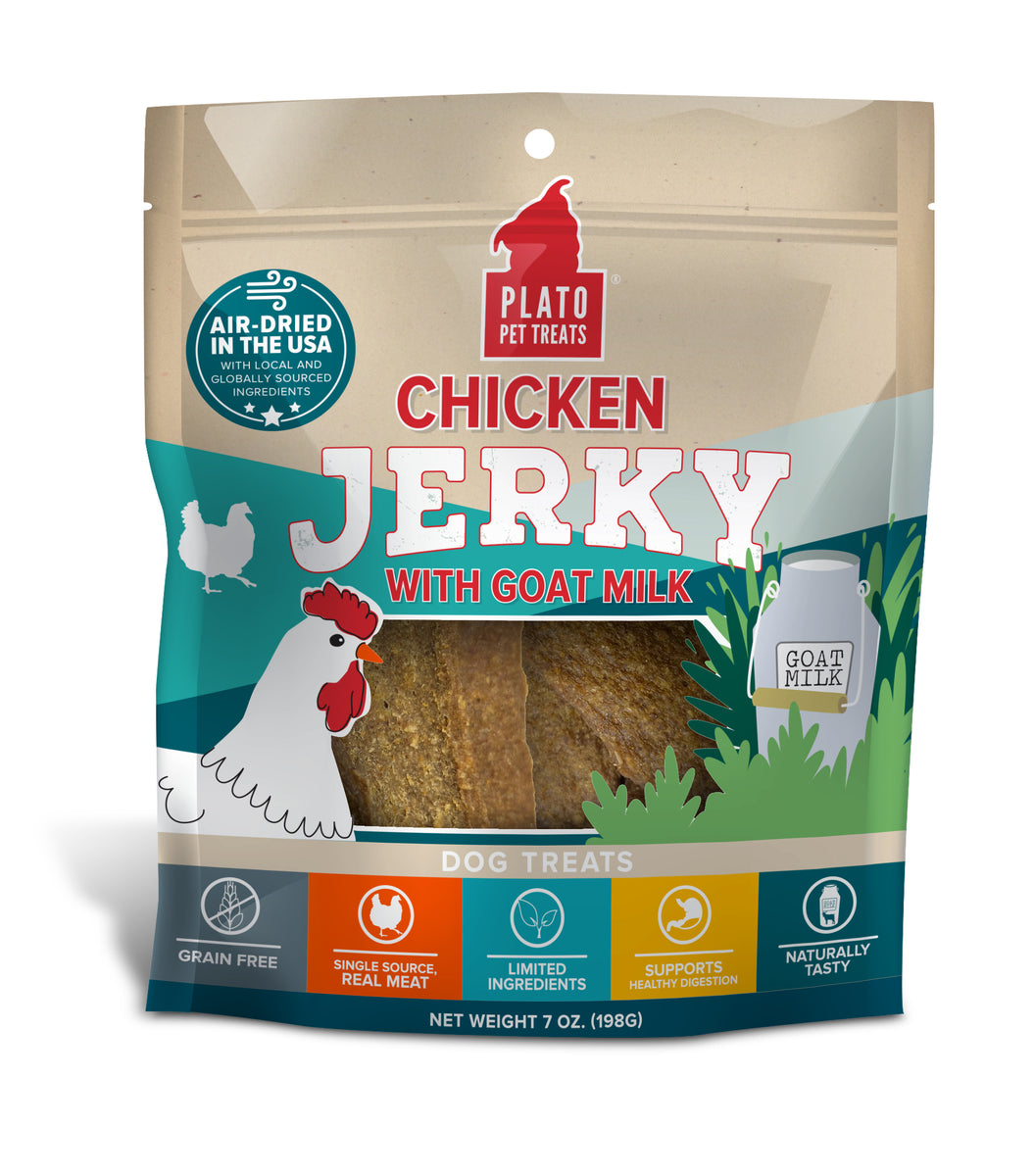 Plato Pet Treats Chicken Jerky with Goat's Milk 7oz