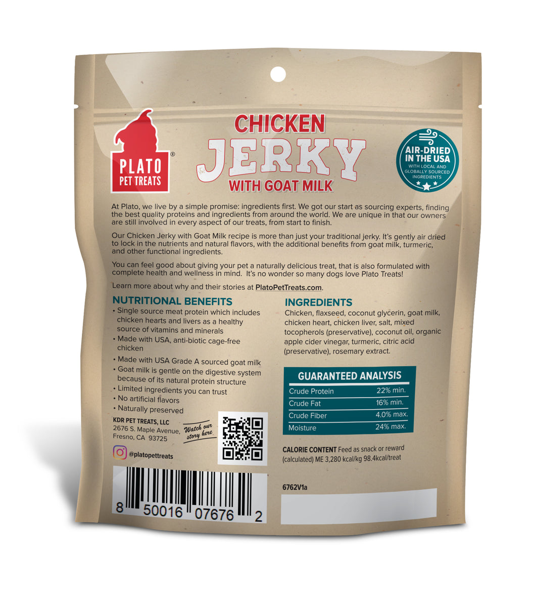Plato Pet Treats Chicken Jerky with Goat's Milk 7oz