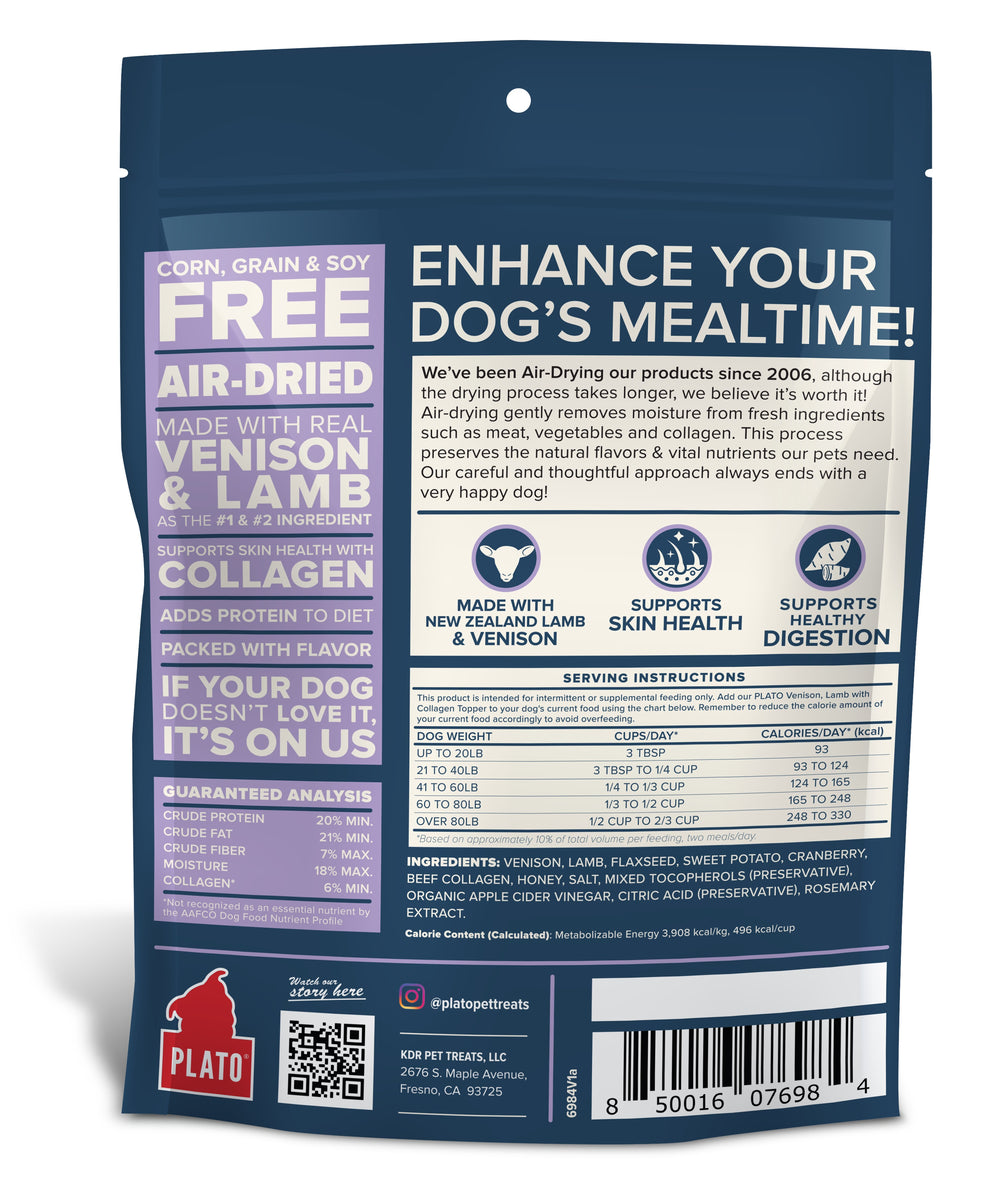 Plato Food Topper Venison, Lamb & Collagen Recipe 12oz