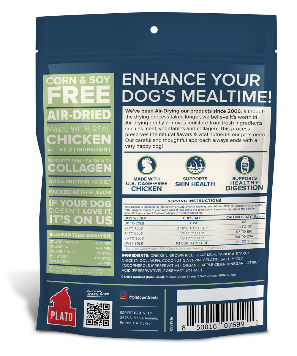 Plato Food Topper Chicken with Goat Milk & Collagen Recipe 12oz