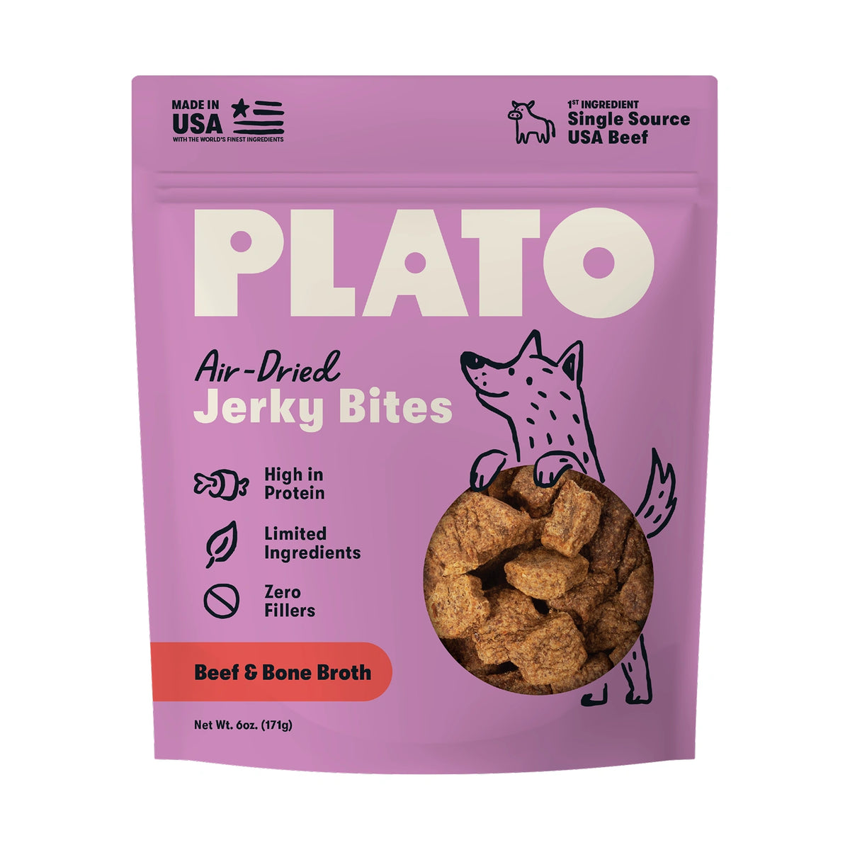 Plato Beef with Bone Broth Jerky Bites 6oz