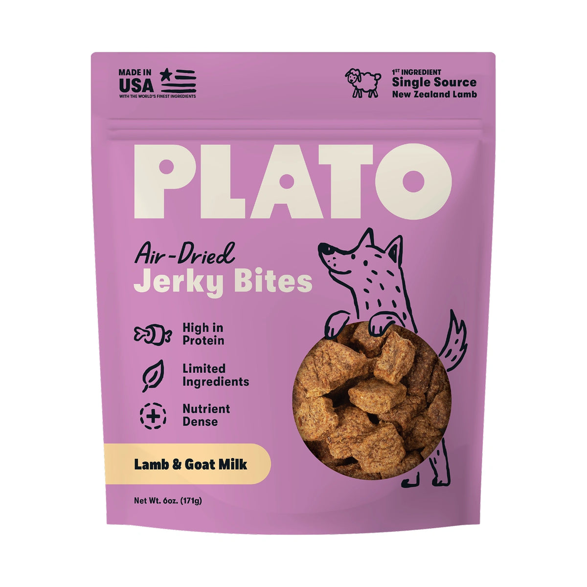 Plato Lamb with Goat Milk Jerky Bites 6oz