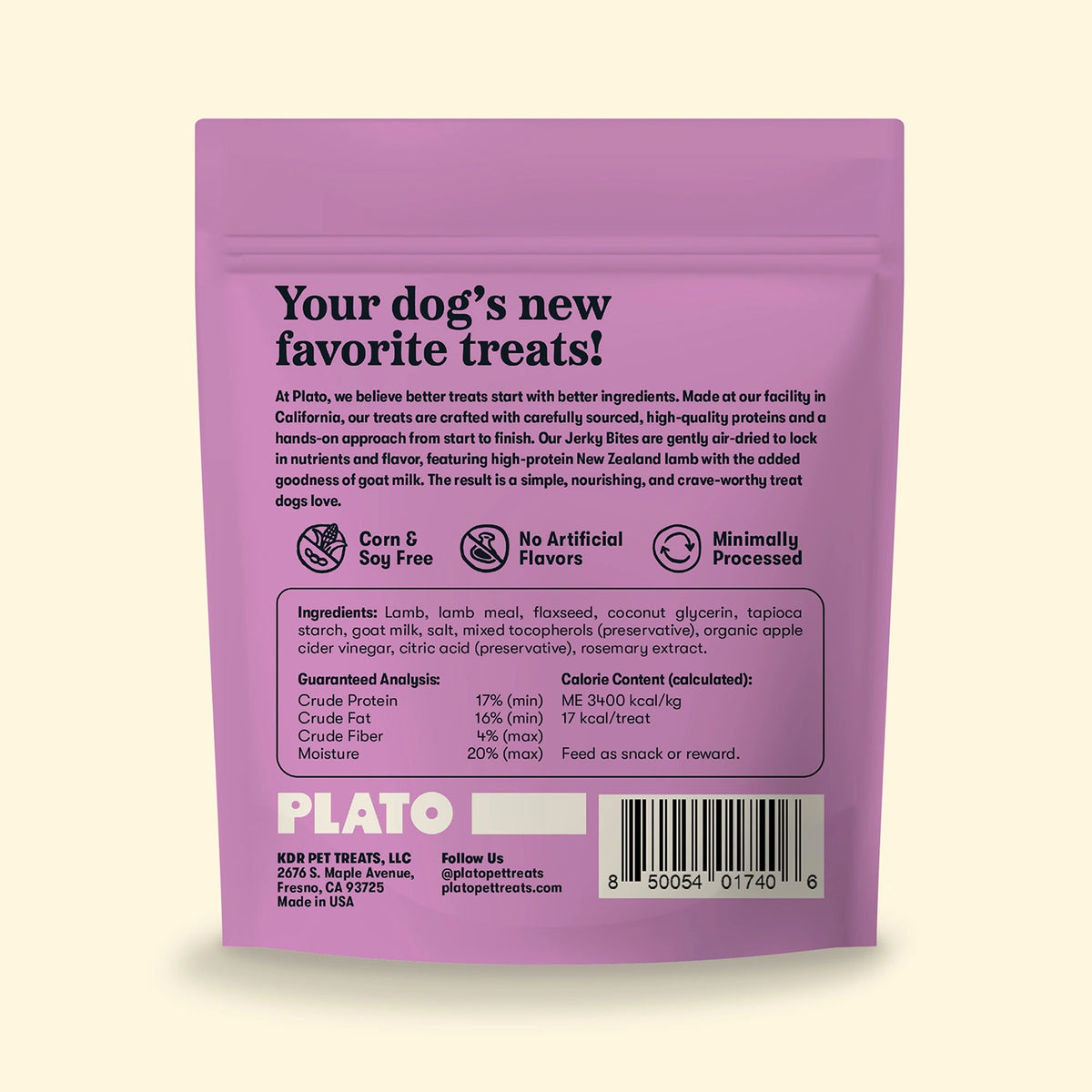 Plato Lamb with Goat Milk Jerky Bites 6oz