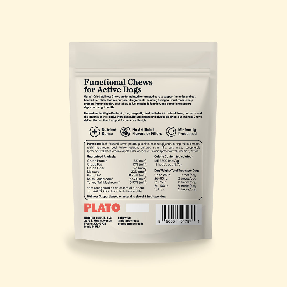 Plato Air Dried Immunity & Gut Wellness Chews 8 Oz