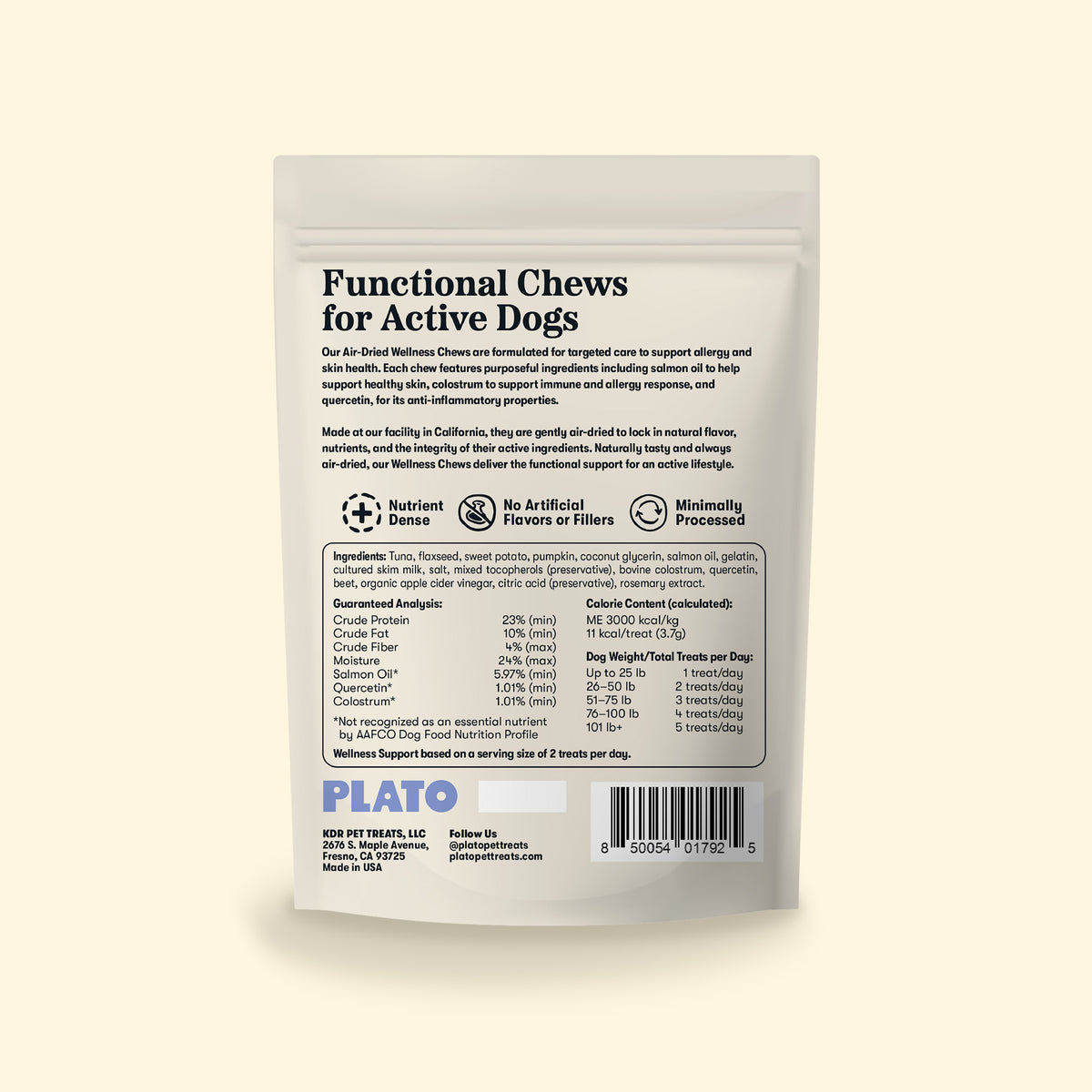 Plato Air Dried Skin & Allergy Wellness Chews 16 Oz