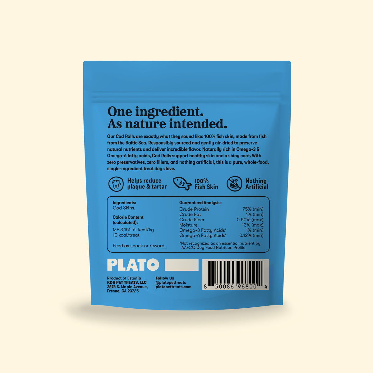 Plato Air Dried Air Dried Cod Skin Rolls 3.5 Oz