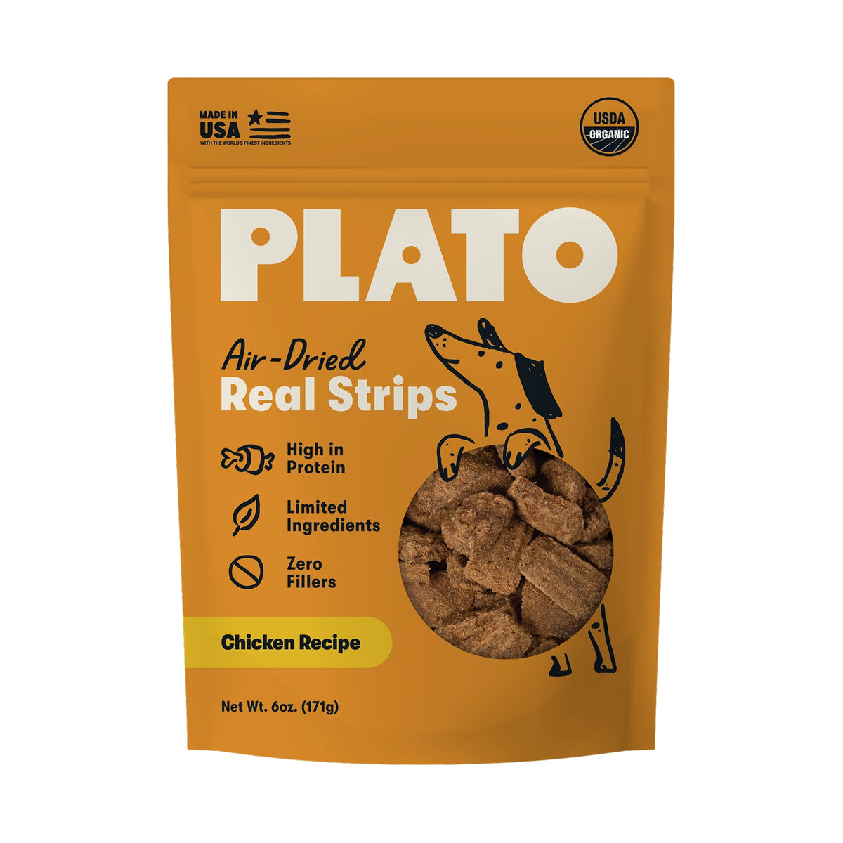 Plato Original Real Strips Organic Chicken 6oz