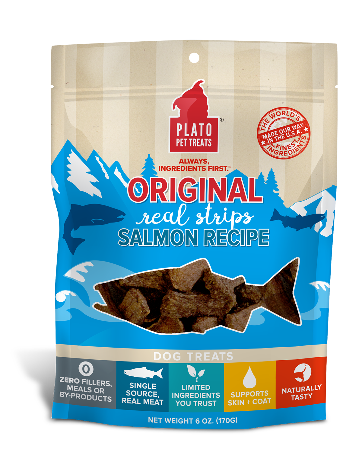 Plato Original Real Strips Salmon 6oz