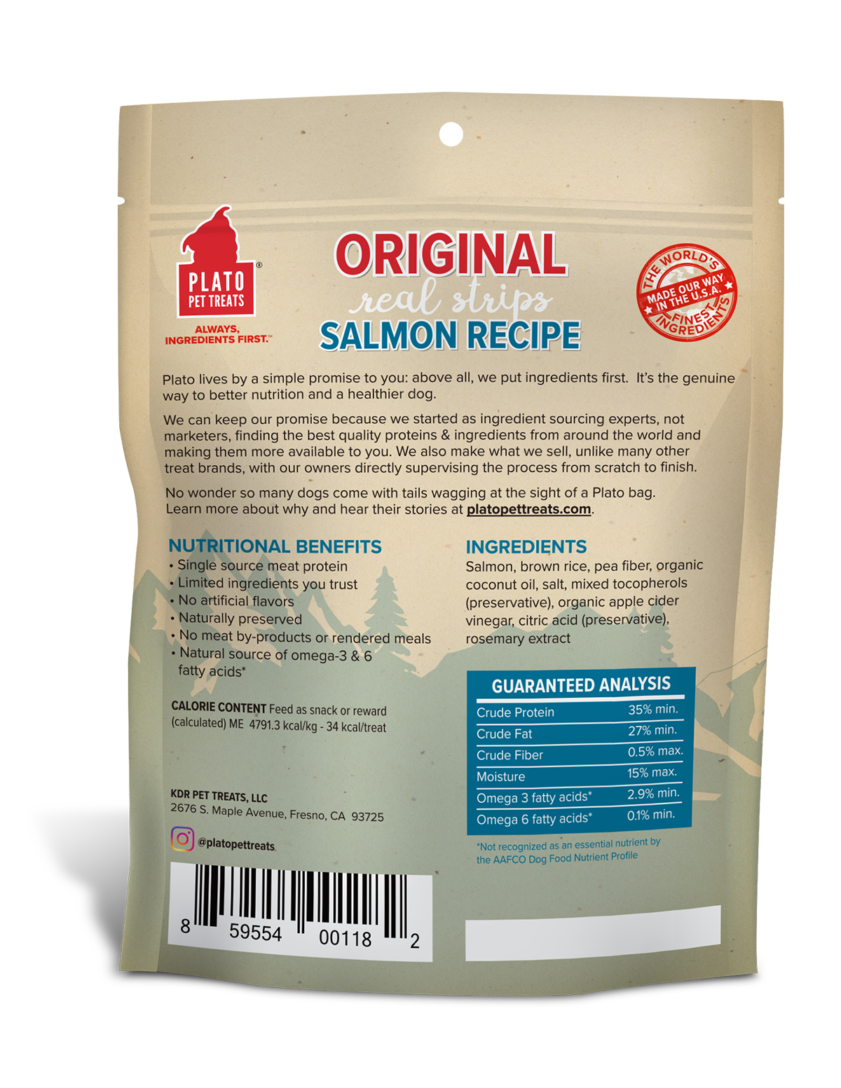 Plato Original Real Strips Salmon 6oz