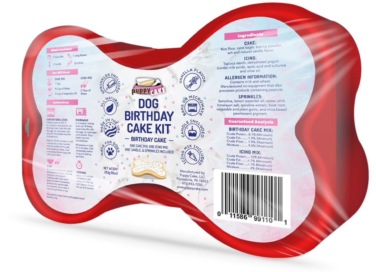 Puppy Cake Dog Birthday Cake Kit Birthday Cake Flavor with Pupfetti Sprinkles 10oz