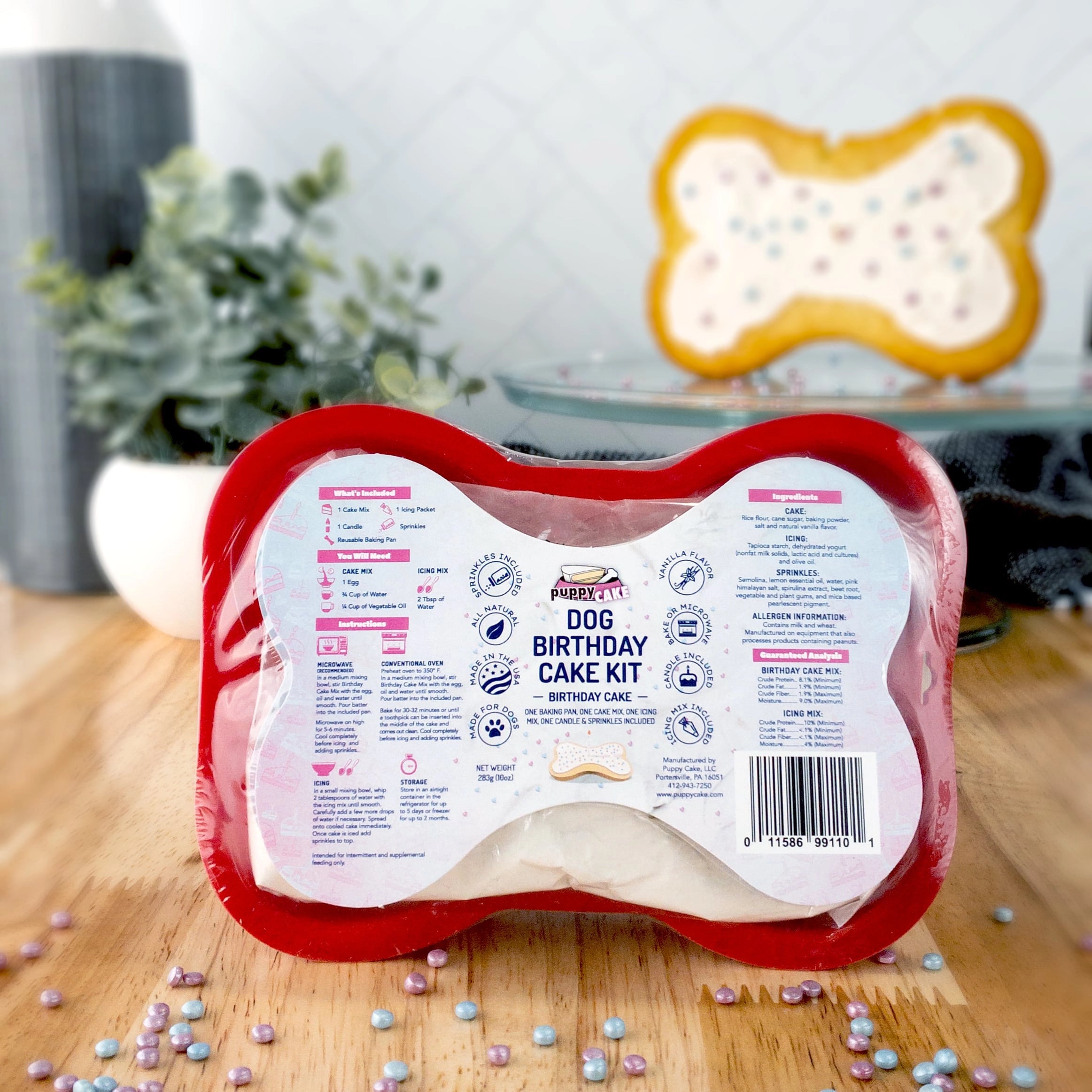 Puppy Cake Dog Birthday Cake Kit Birthday Cake Flavor with Pupfetti Sprinkles 10oz