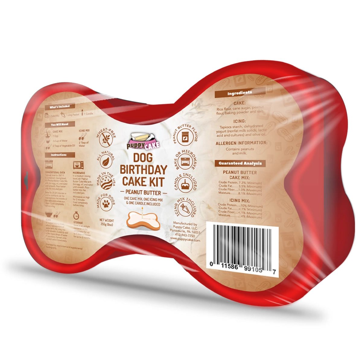 Puppy Cake Dog Birthday Cake Kit Peanut Butter 9oz