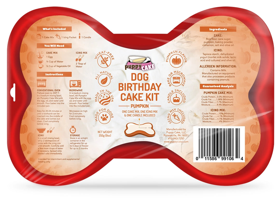 Puppy Cake Dog Birthday Cake Kit Pumpkin 9oz