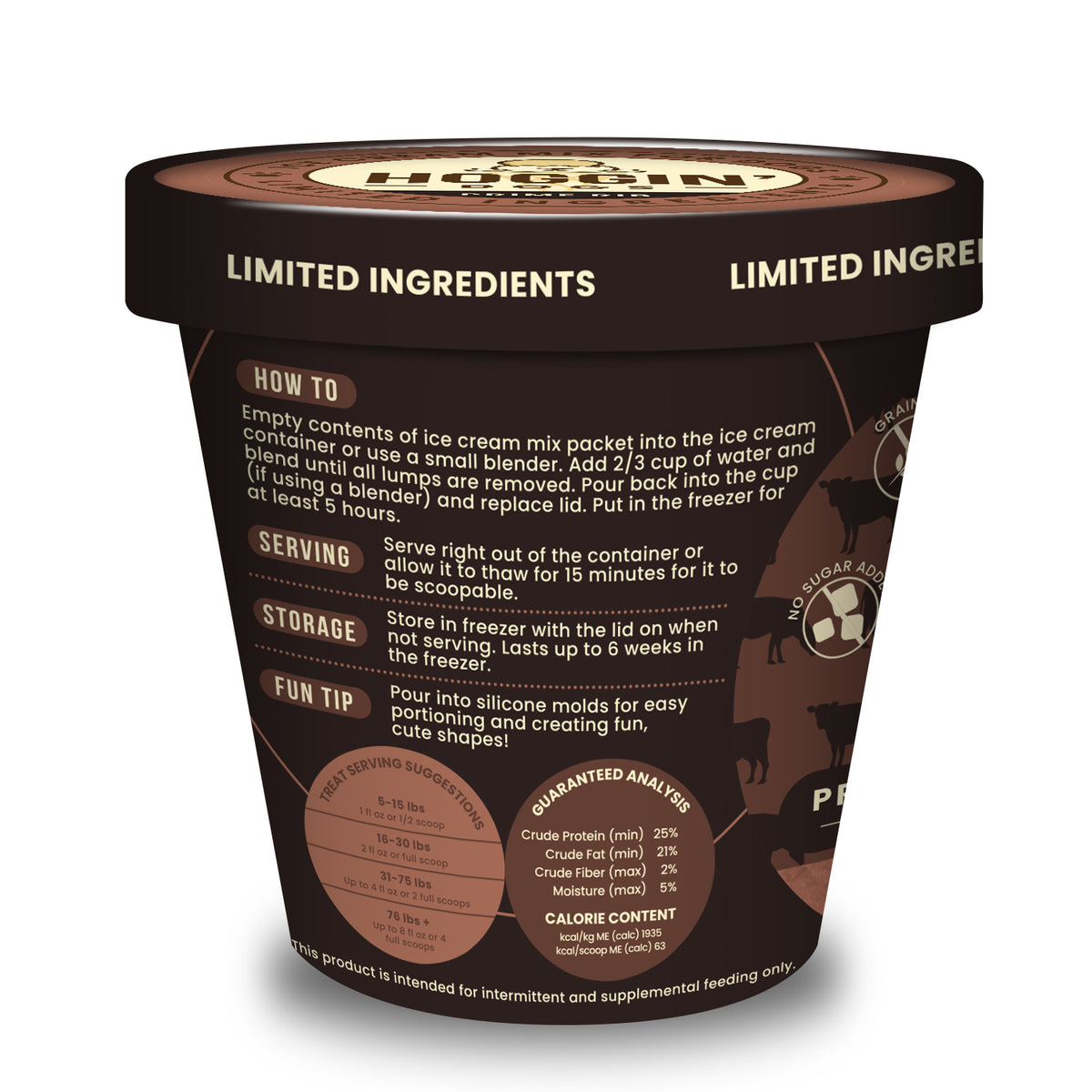 Puppy Cake Hoggin' Dogs Ice Cream Mix Prime Rib 4.65 oz