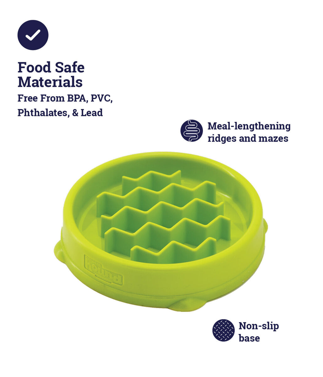 Catstages Kitty Slow Feeder Cat Bowl Green