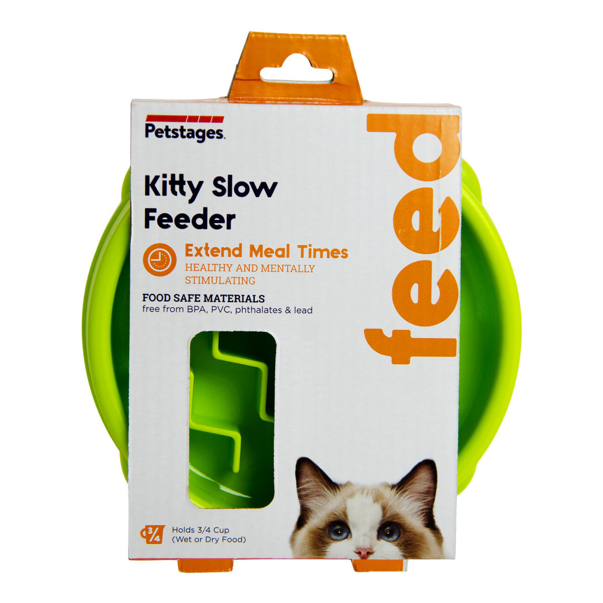 Catstages Kitty Slow Feeder Cat Bowl Green
