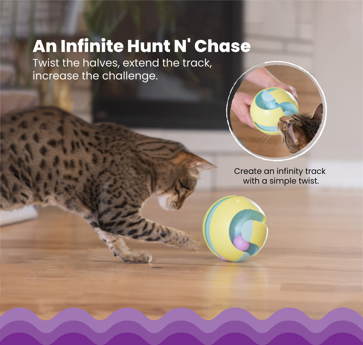 Catstages Twist-A-Ball Track Cat Toy Green