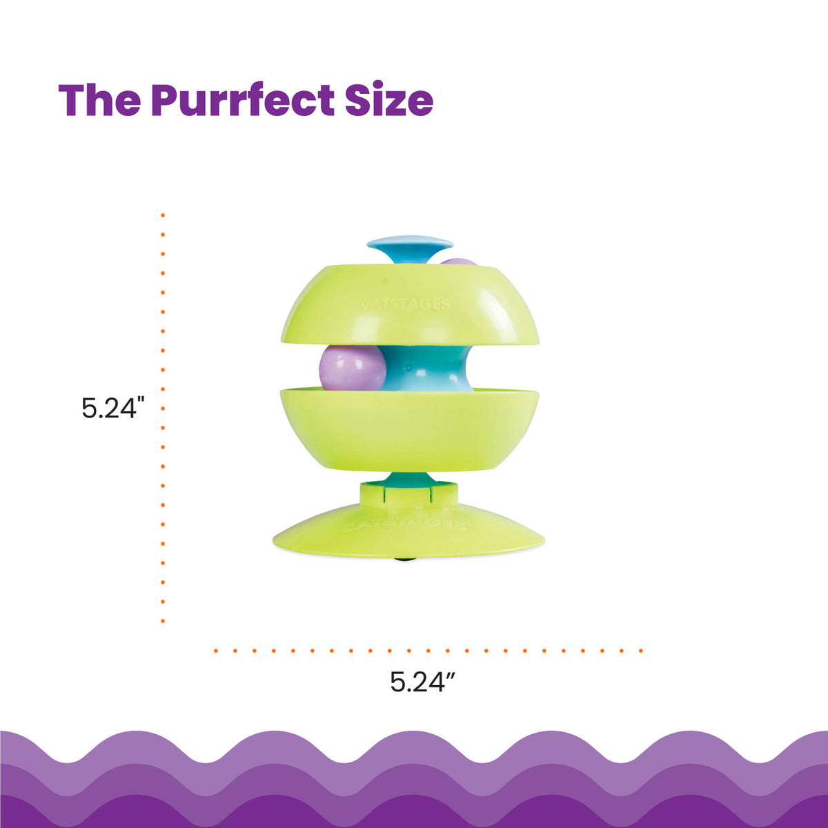 Catstages Twist-A-Ball Track Cat Toy Green