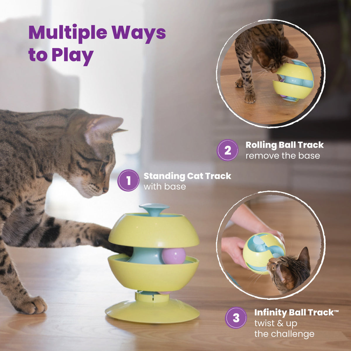 Catstages Twist-A-Ball Track Cat Toy Green