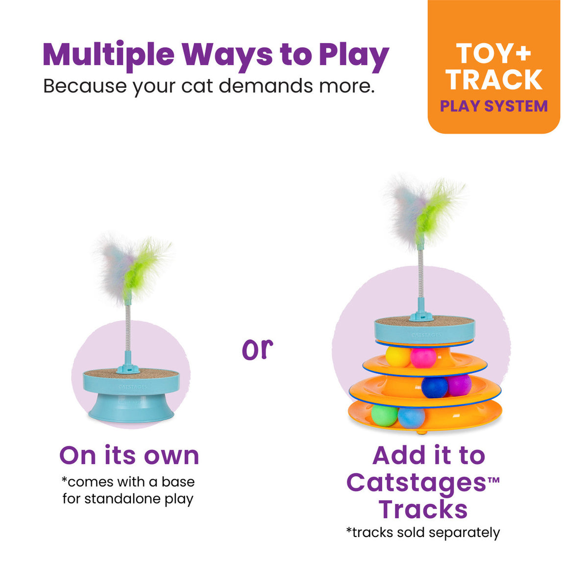 CatStages 2-in-1 Topper Scratch n' Bat Cat Toy