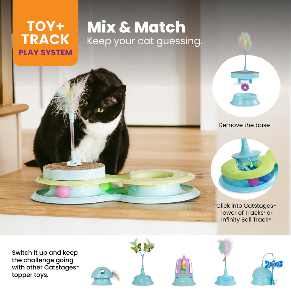 CatStages 2-in-1 Topper Scratch n' Bat Cat Toy