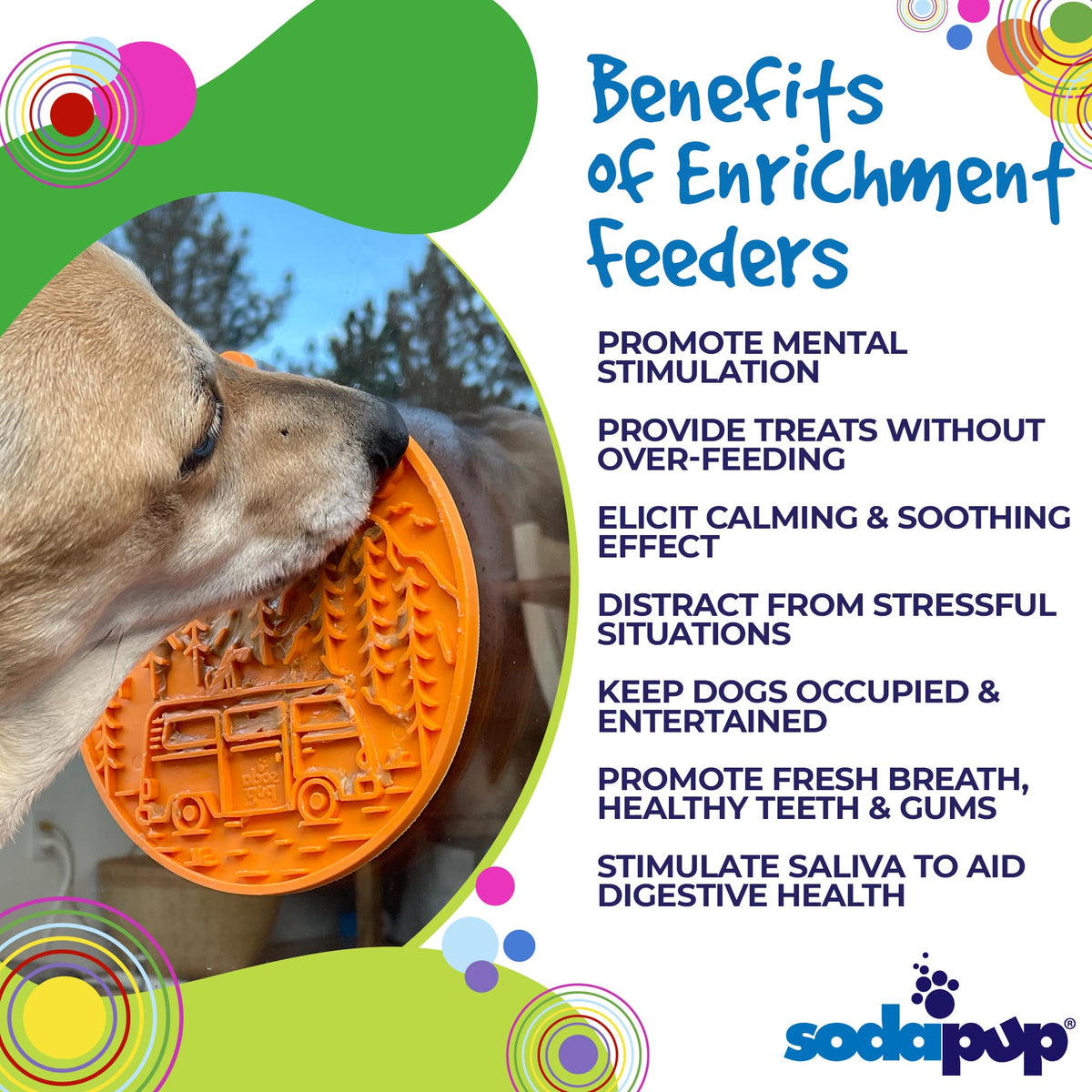 SodaPup eMat Enrichment Lick Mat Camp with Suction Cups Orange 8"
