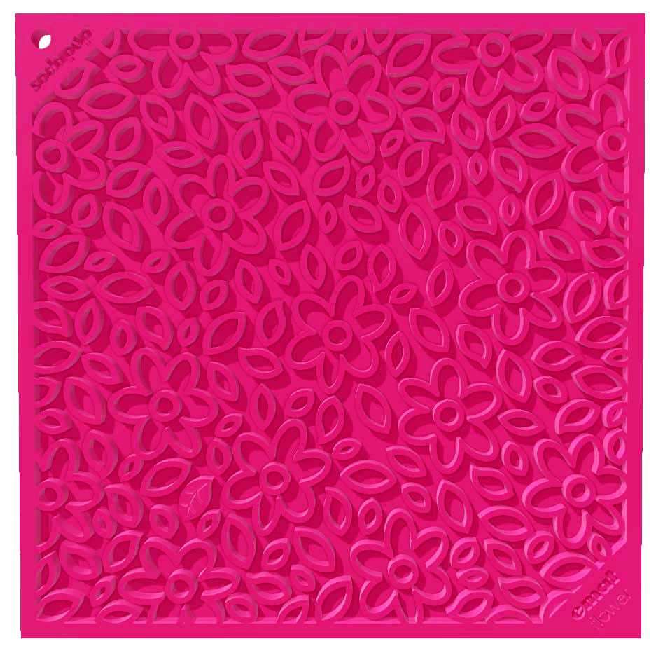 SodaPup TPE eMat Enrichment Lick Mat Flower Power Pink Large 8"