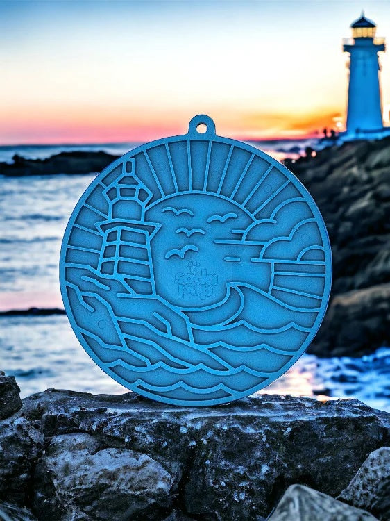 SodaPup eMat Enrichment Lick Mat Lighthouse with Suction Cups Sea Foam Blue 8"