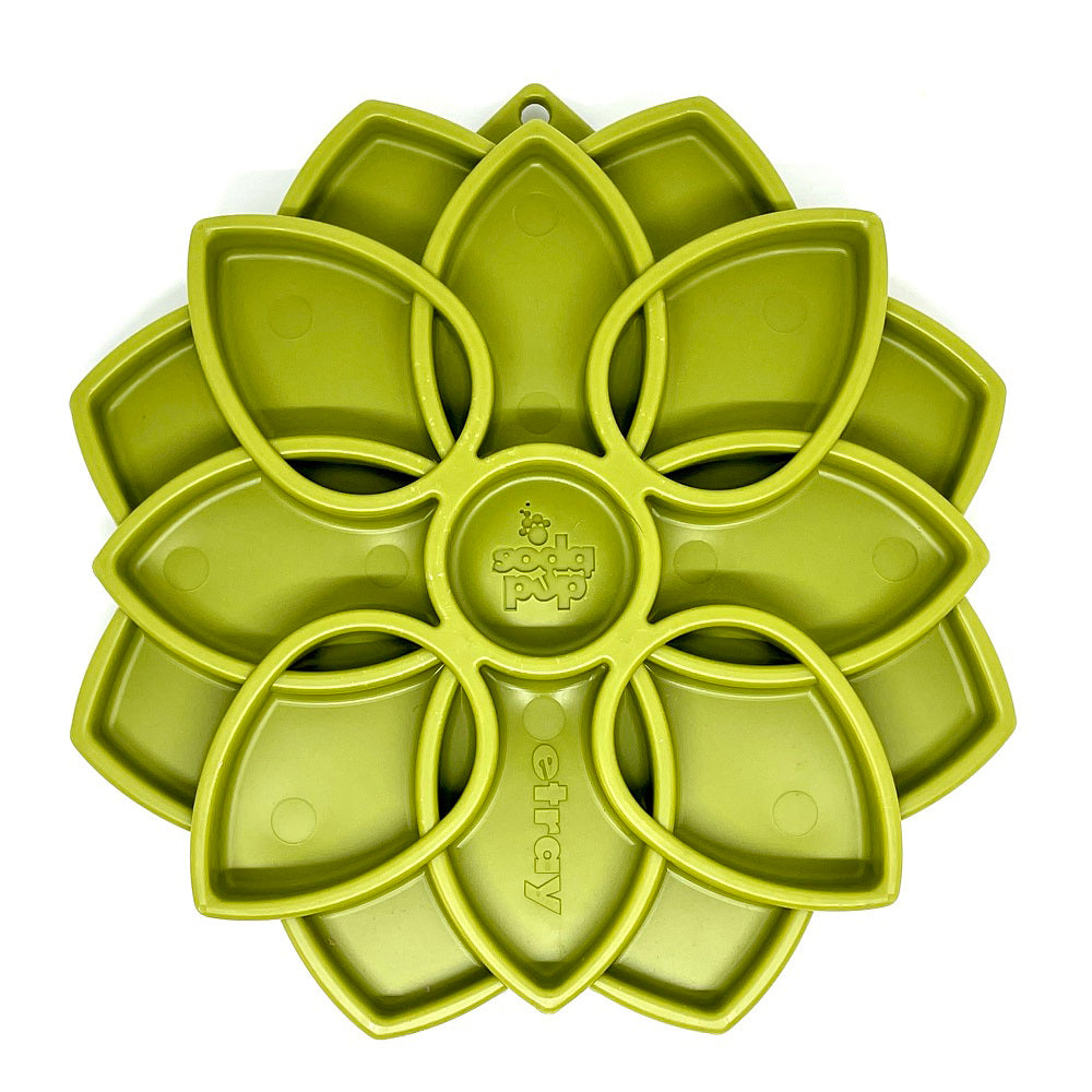 SodaPup Mandala eTray Enrichment Feeder for Dogs Green 8"