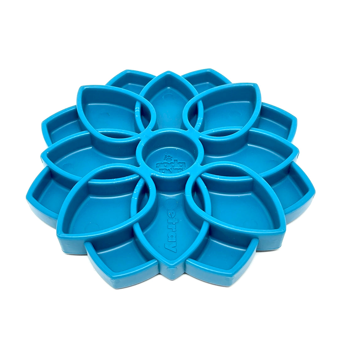 SodaPup Mandala eTray Enrichment Feeder for Dogs Blue 8"