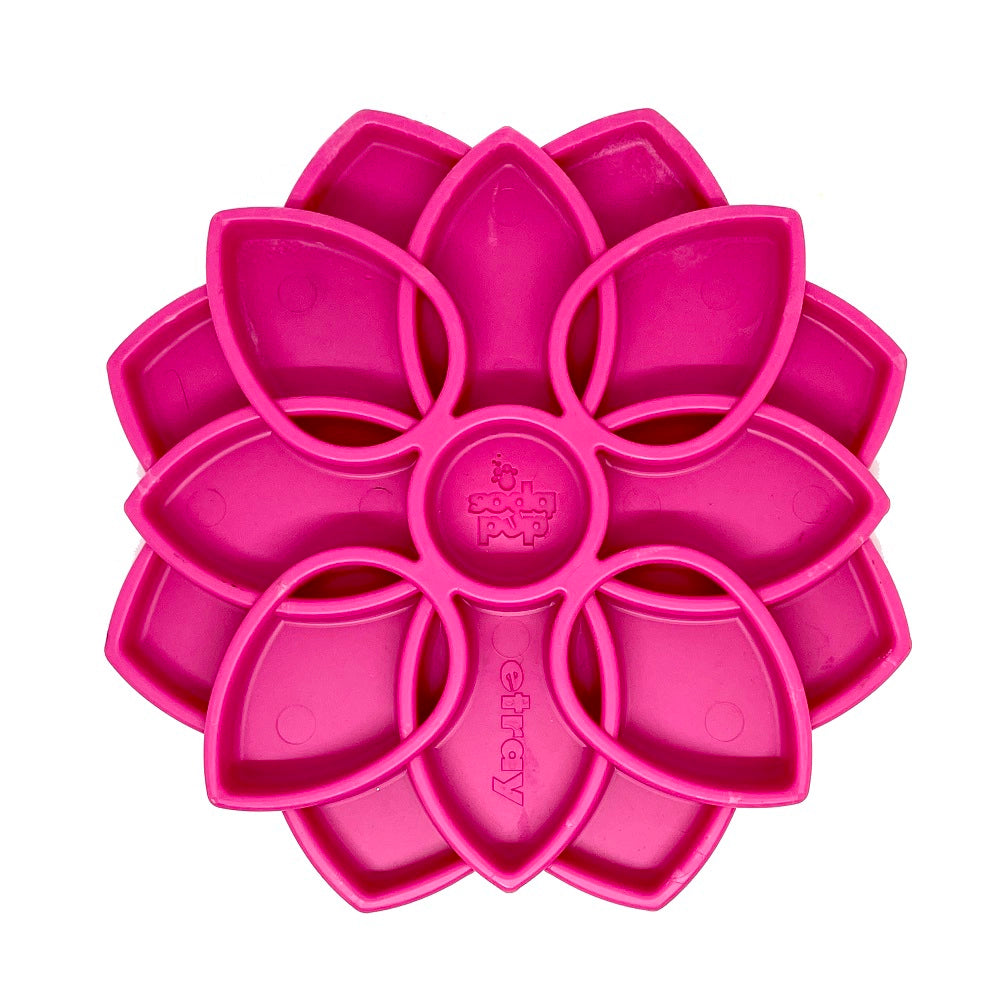SodaPup Mandala eTray Enrichment Feeder for Dogs Pink 8"