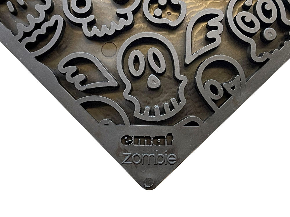 SodaPup TPE eMat Enrichment Lick Mat Zombie Black Large 8"