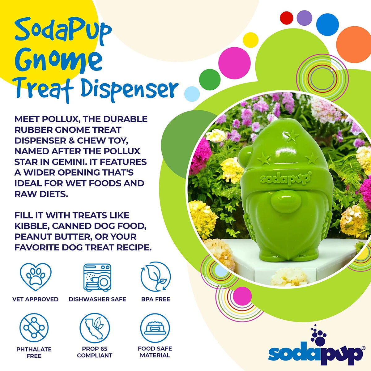 SodaPup Gnome Treat Dispenser Dog Toy